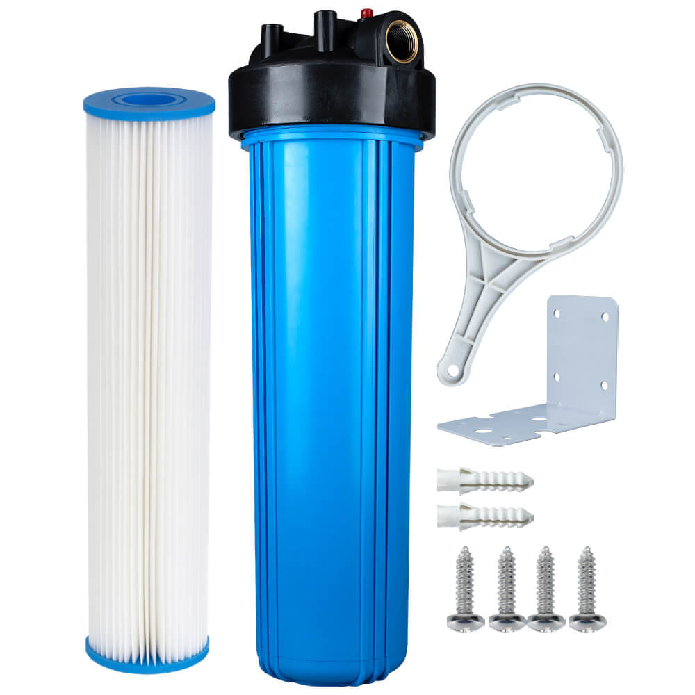 เครื่องกรองน้ำใช้ 1 ขั้นตอน WATERWAY BIG BLUE 20 นิ้ว เกลียวทองเหลือง กระบอกฟ้า รุ่น WTBB-PLT2 (พร้อมไส้กรองน้ำ PLT BIG BLUE ขนาด 20นิ้ว)_0